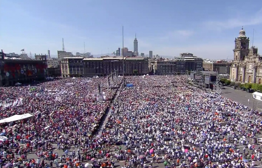 Se dieron cita en el Zócalo para apoyar a AMLO