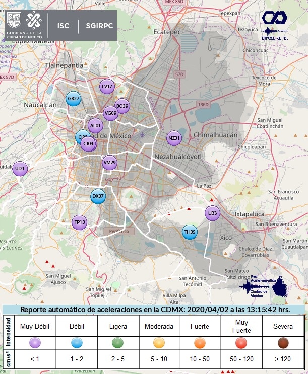 Se registra sismo en la CDMX muy débil durante el quédate en casa