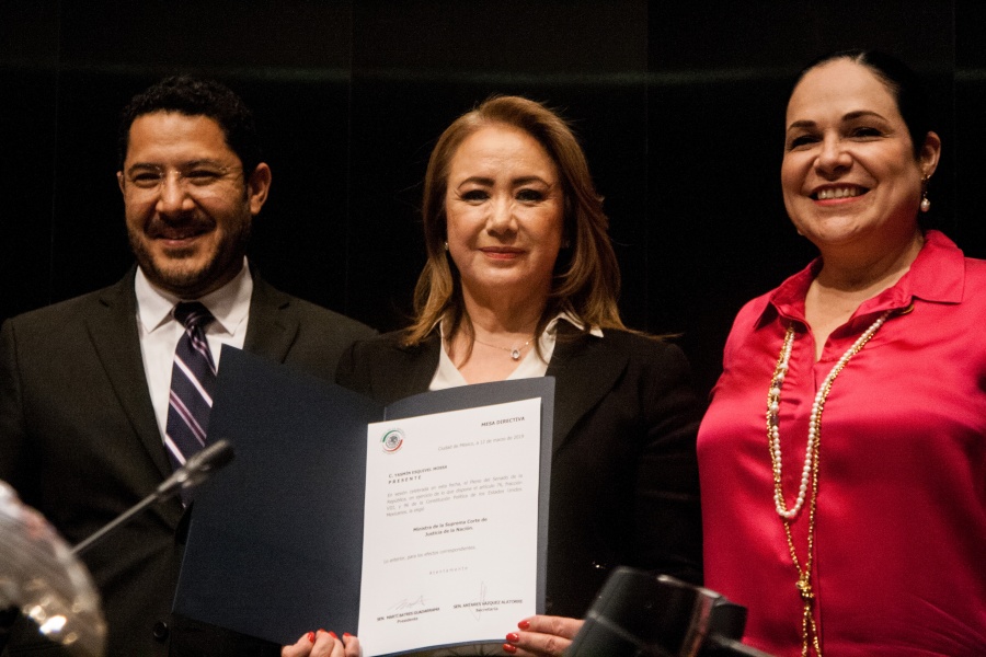 Yasmín Esquivel entra a la Suprema Corte de Justicia en sustitución de Margarita Luna