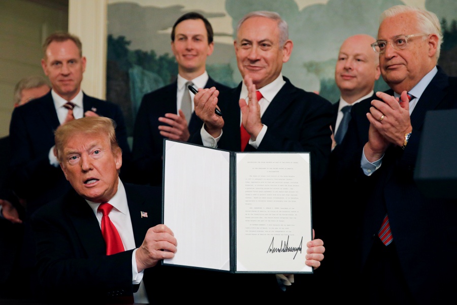 Trump reconoce soberanía de Israel sobre los Altos del Golán