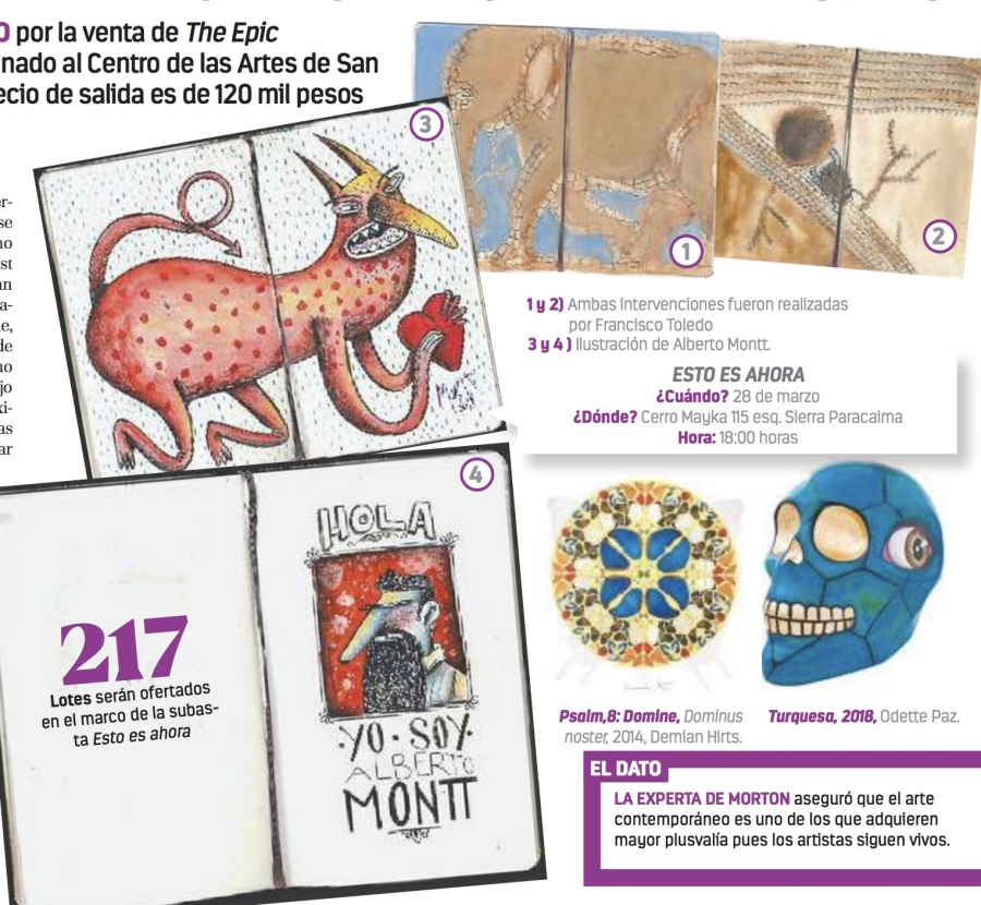 Morton subasta Moleskine intervenida por Toledo y 24 artistas