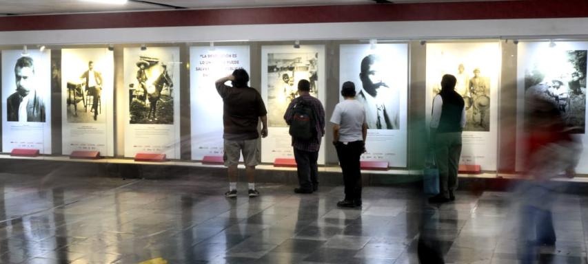 Exposición sobre Emiliano Zapata llega al Metro Pino Suárez