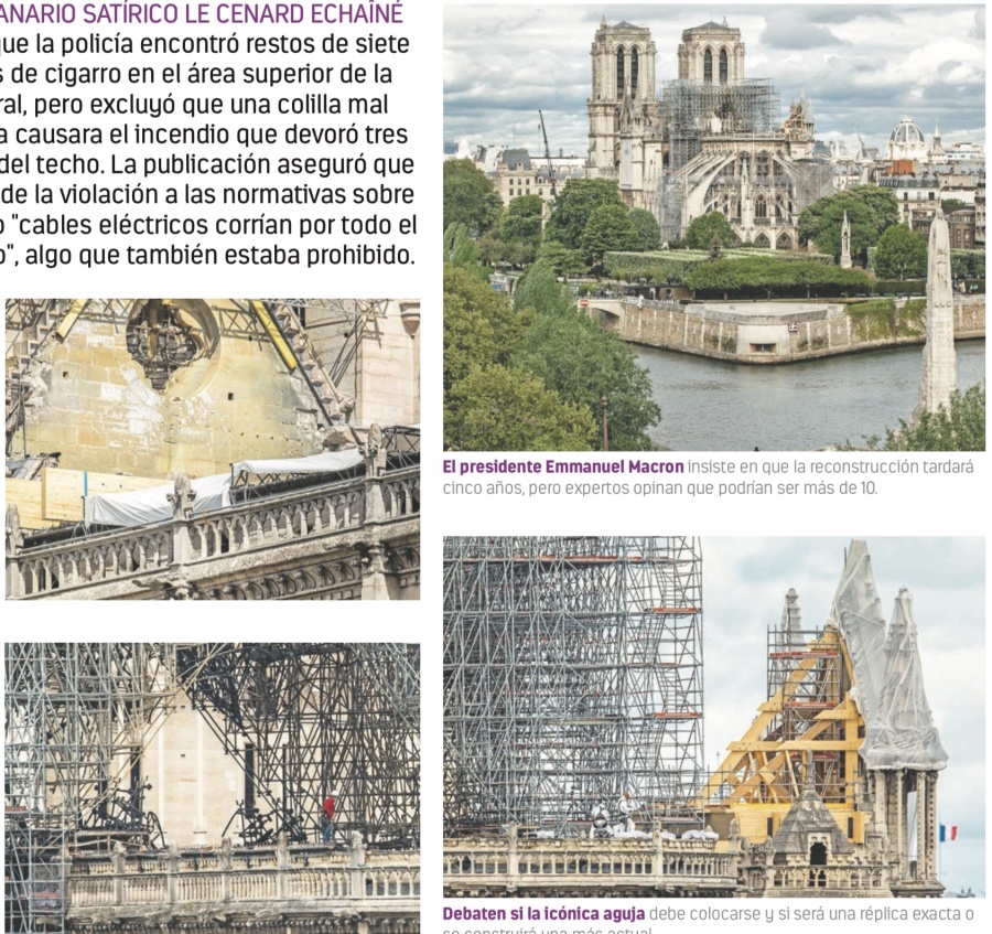 Trabajadores fumaban en techo de notre dame