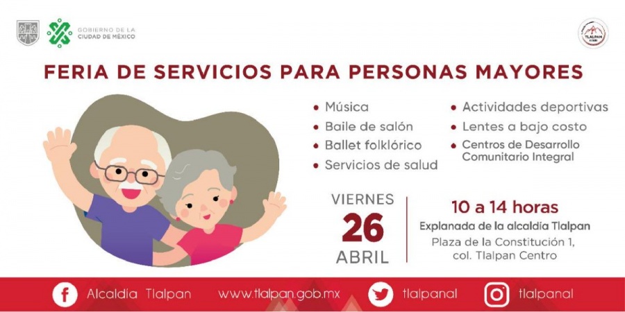 Se llevará a cabo la Feria de Servicios para Personas Mayores en Tlalpan