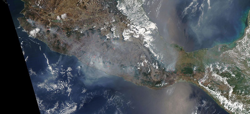 Satélites de la NASA, captan incendios en México