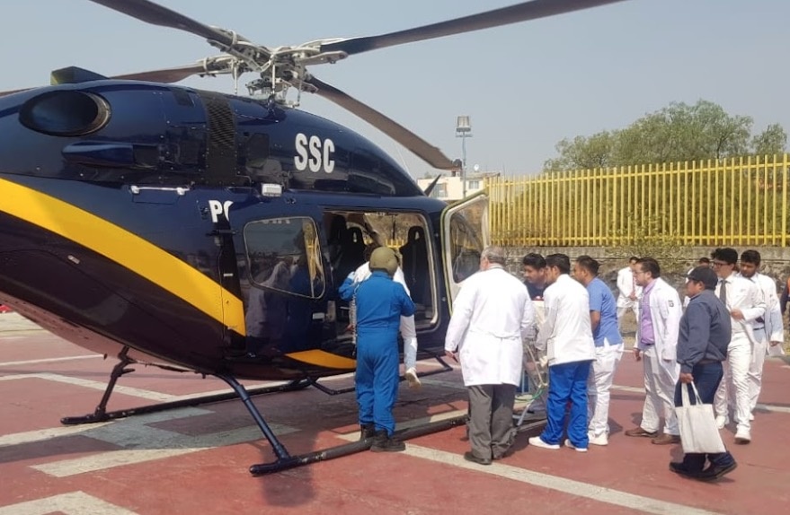 Trasladan en helicóptero a recién nacido por complicaciones respiratorias