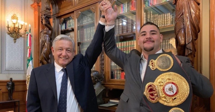 AMLO recibe a Andy Ruiz en Palacio Nacional