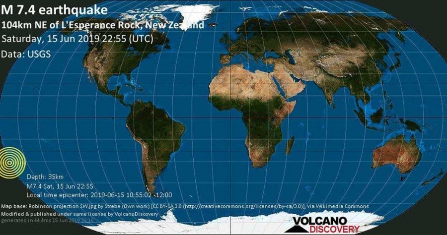 Sismo de magnitud 7.4 en Nueva Zelanda; hay alerta de tsunami