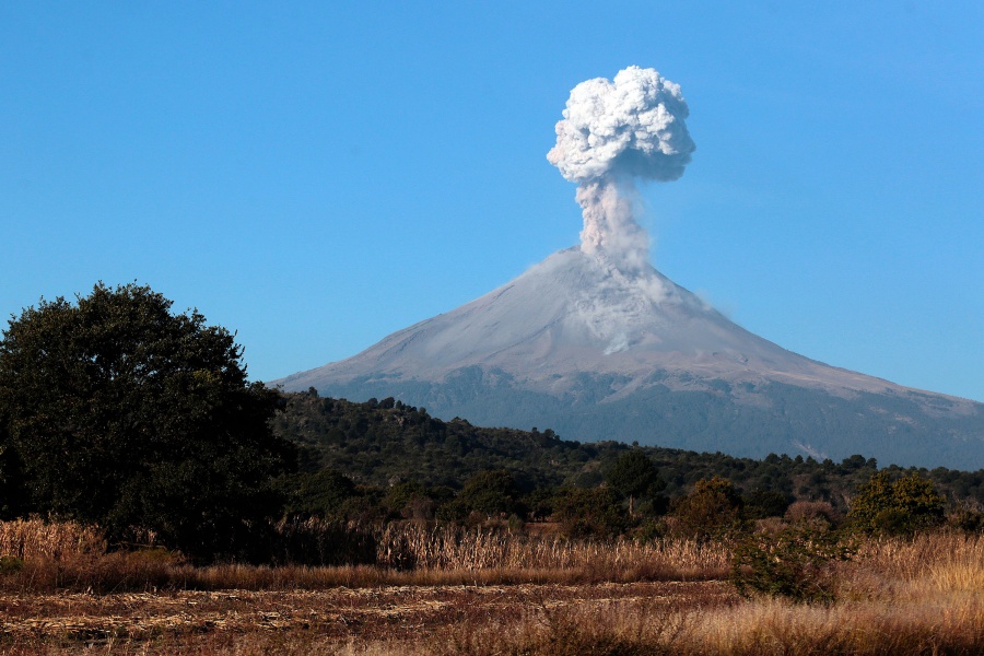 VIDEO: Popocatépetl registra columna de ceniza de 1.5 kilómetros