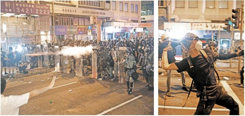 Hongkoneses rompen cerco policial y se enfrentan con autoridades