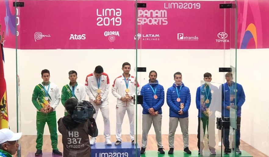 Rodrigo Montoya y Javier Mar, logran oro para México en ráquetbol en Lima 2019