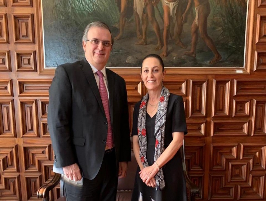 Marcelo Ebrard visita a la jefa de gobierno capitalino