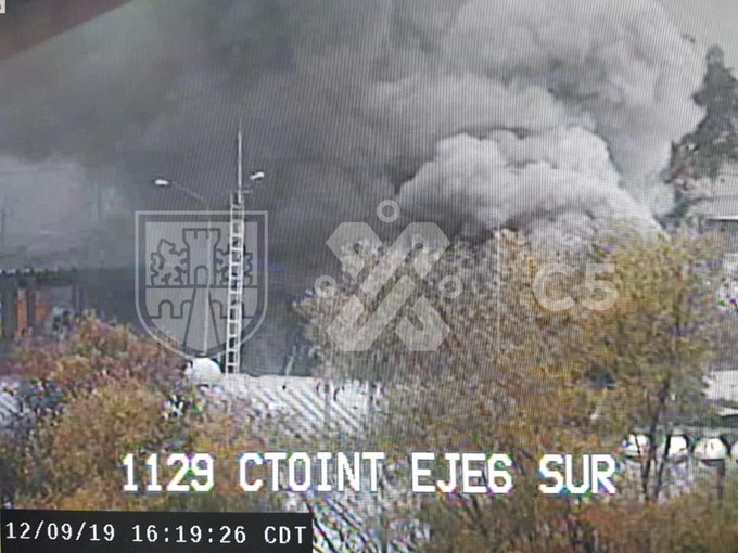 Se reporta incendio en Eje 6 Sur