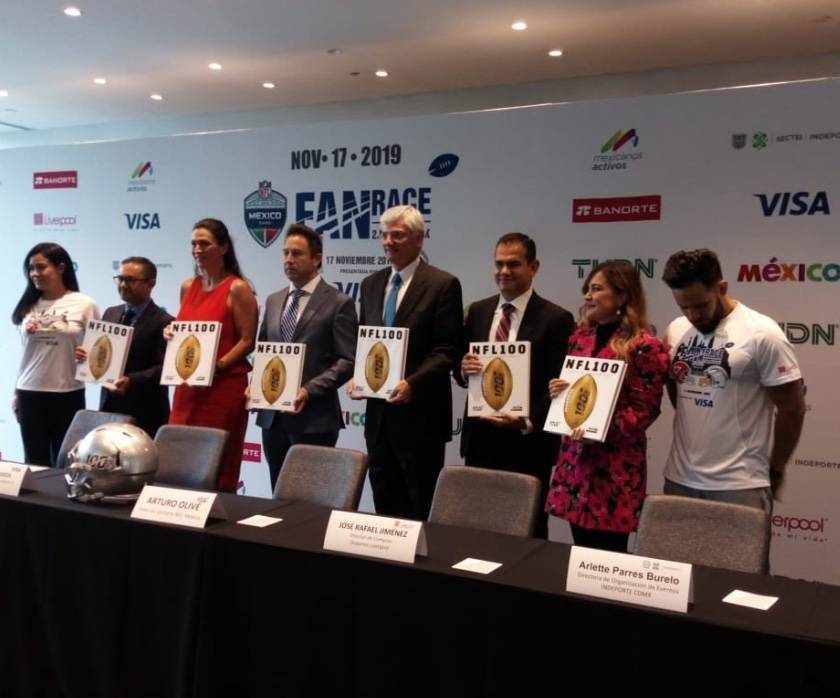 Presentan NFL Fan Race previo al juego en el Azteca