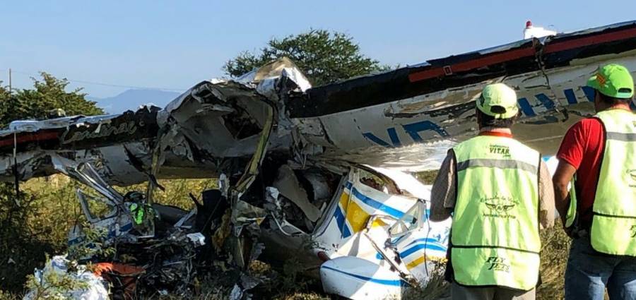 Cae avioneta en Temixco, Morelos