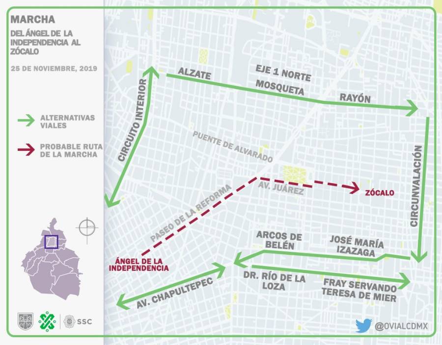 Inicia la llegada de manifestantes de la marcha “Ni una menos