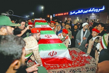 Una marea humana  despide a Soleimani