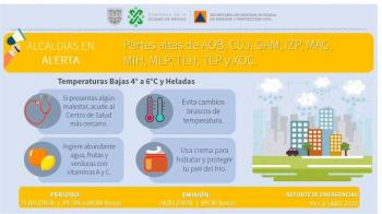 Emiten Alerta Amarilla por bajas temperaturas en 10 alcald&iacute;as de la CDMX