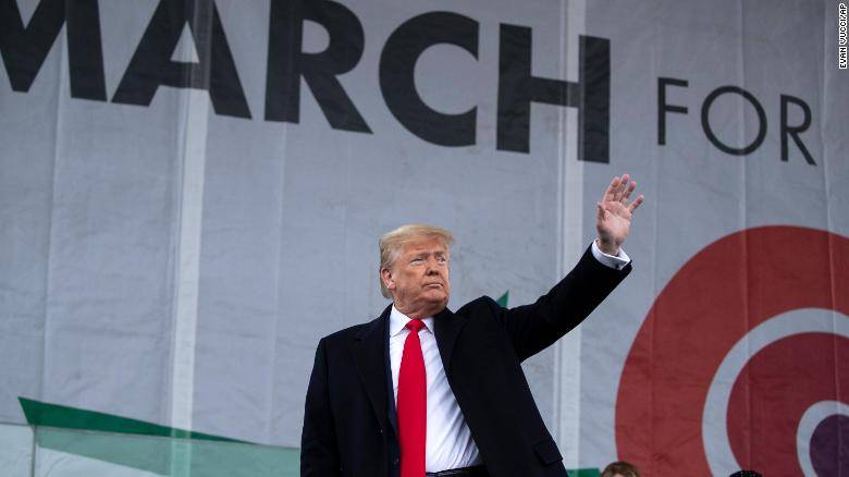 Donald Trump participa en la marcha por la vida, contra el aborto