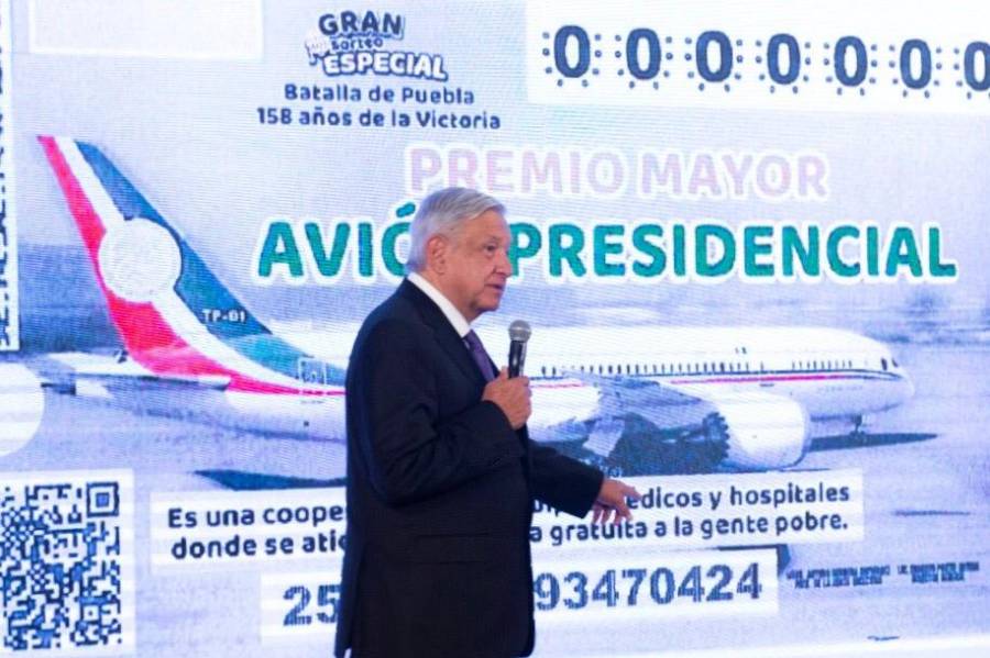 Presentan “cachito” de lotería para rifa de avión presidencial