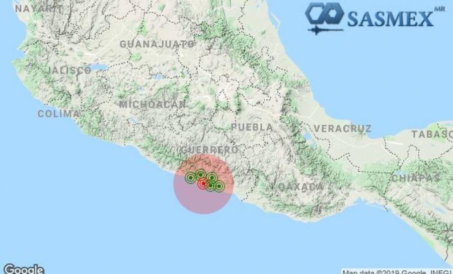 Reportan sismo de magnitud 5.2 al noroeste de Acapulco