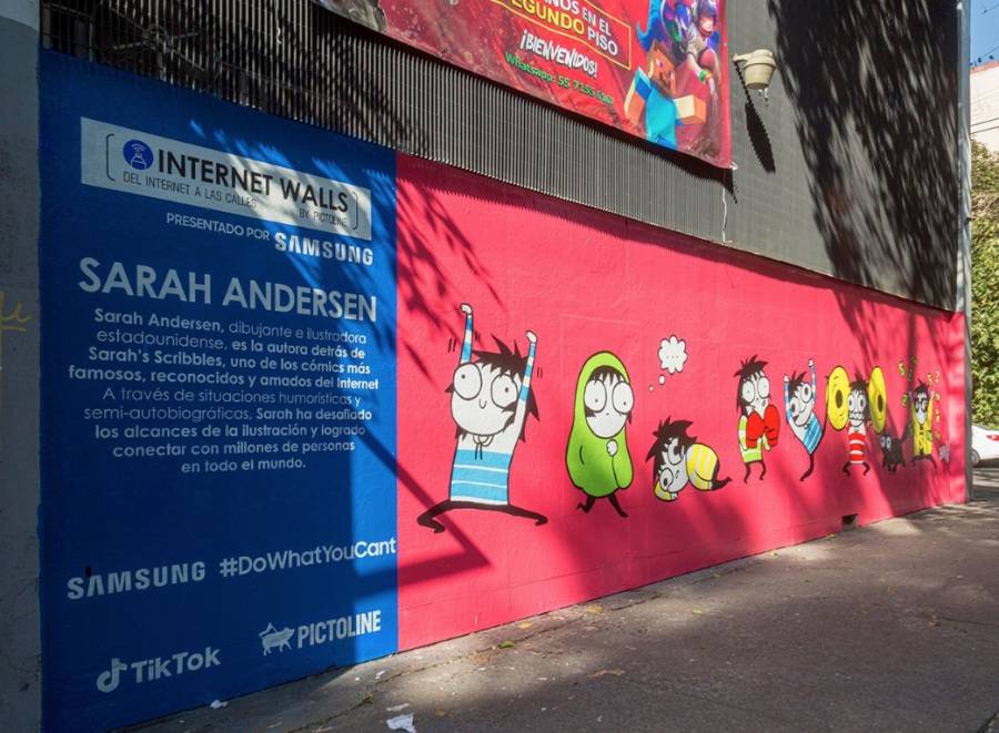 A una semana de creado, vandalizan mural de Sarah Andersen en la Roma