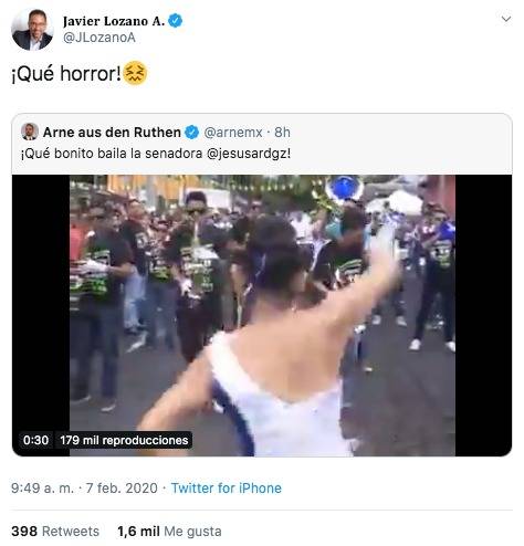 Javier Lozano difunde vídeo donde supuestamente aparece ‘Jesusa Rodríguez’ bailando en el carnaval.