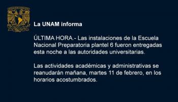 Prepa 6 reanuda clases mañana martes