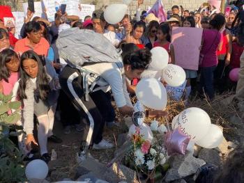 Realizan altar para F&aacute;tima en el lugar donde se hall&oacute; su cuerpo