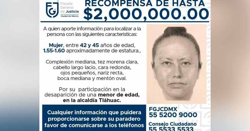 Difunden retrato hablado de la mujer que presuntamente se llevó a Fátima