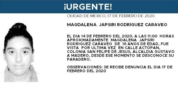 Alerta Amber: Ayuda a localizar a Magdalena, extraviada en la GAM