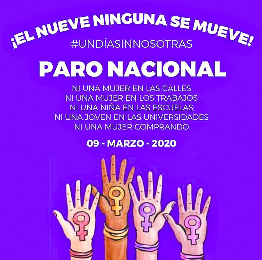 Convocan a un paro nacional de mujeres; piden que ninguna vaya al trabajo