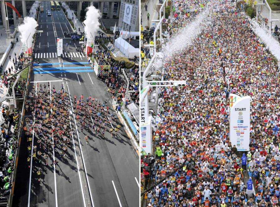 Sólo 231 corrieron el Maratón de Tokio