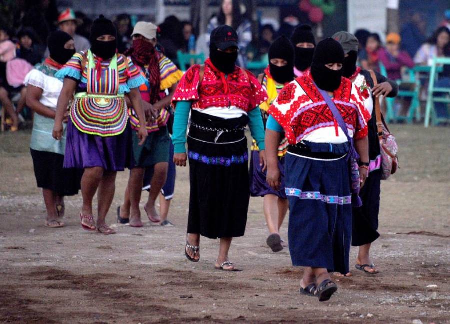 Se suman mujeres del EZLN al paro nacional del 9 de marzo