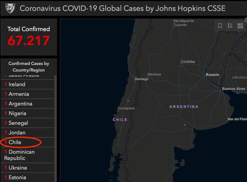 El primer infectado de coronavirus en Chile