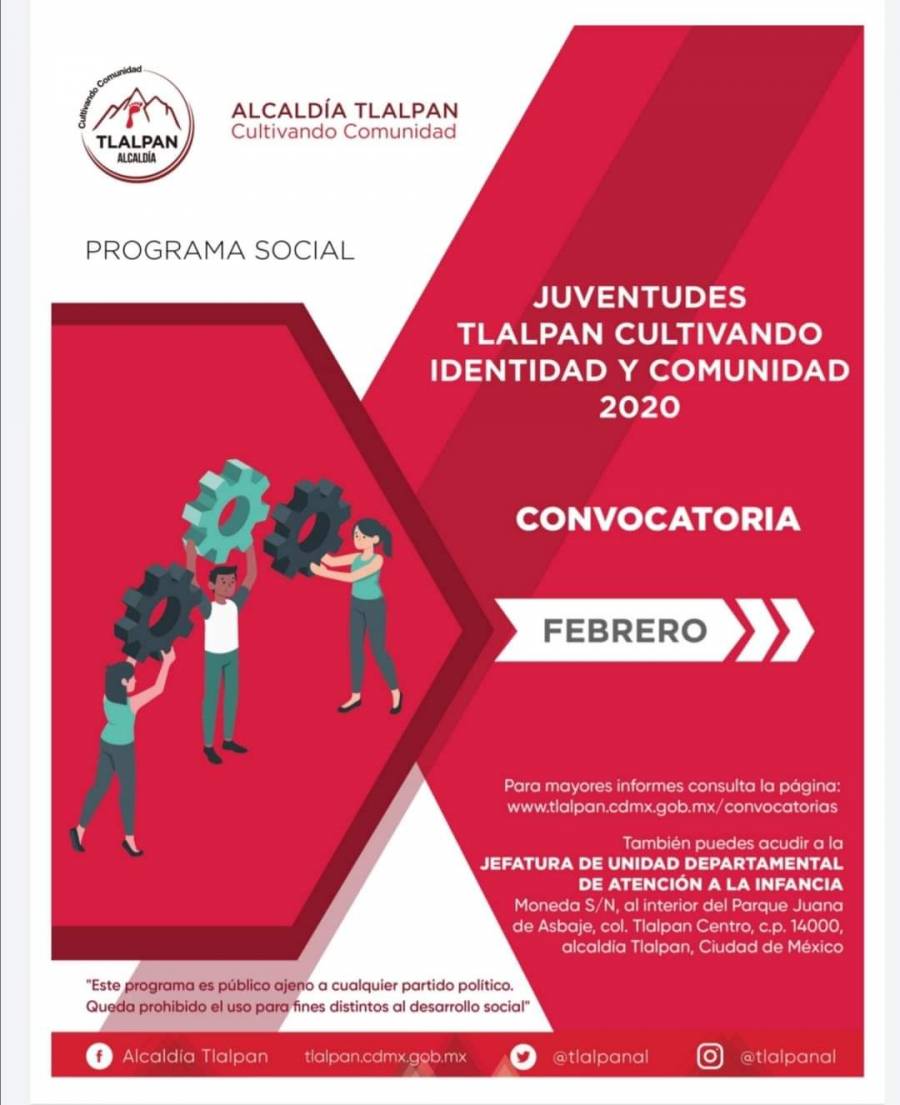 La alcaldía Tlalpan convoca a jóvenes que no perciban algún apoyo económico