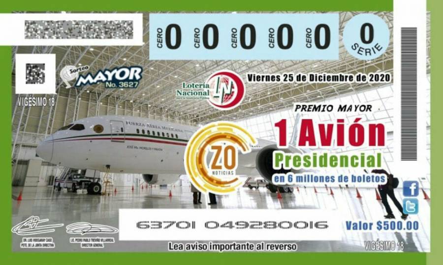 Inicia oficialmente la venta de “cachitos” de la lotería para el avión