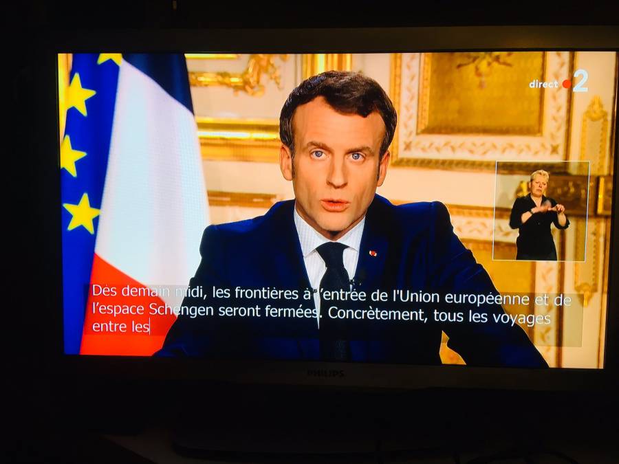 Anuncia presidente de Francia, Emmanuel Macron, cierre de fronteras