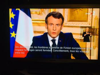 Anuncia presidente de Francia, Emmanuel Macron, cierre de fronteras