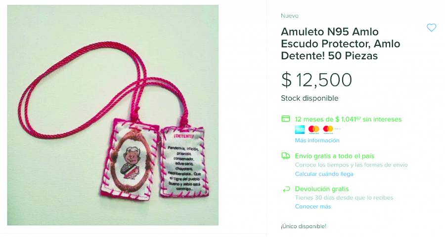 Ya venden amuletos antivirus de AMLO