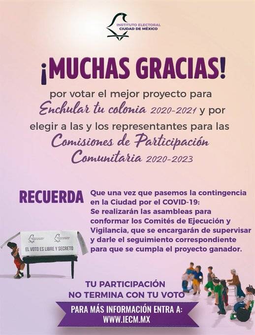 Difunde IECM cómputo de elección vecinal y consulta de Presupuesto Participativo