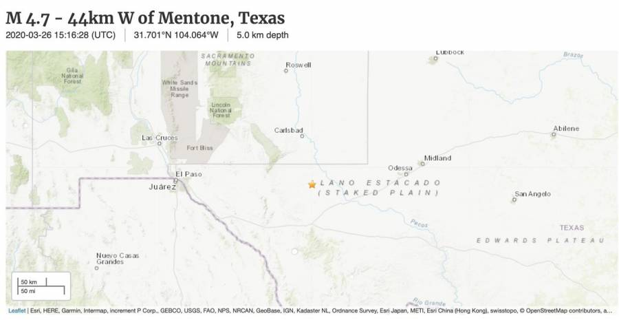 Sismo de 4.7 en Texas se percibe en Chihuahua