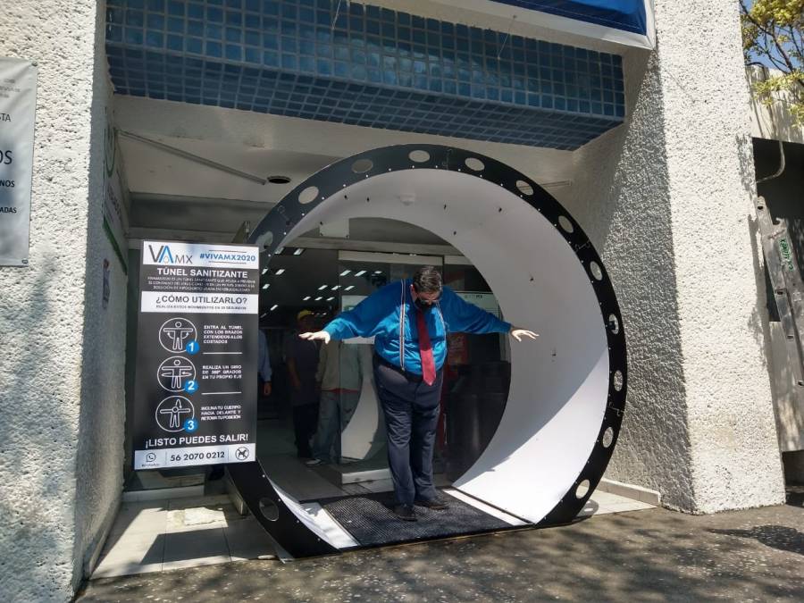 Instalan túnel sanitizante FGJ de Tlalpan para evitar propagación de coronavirus