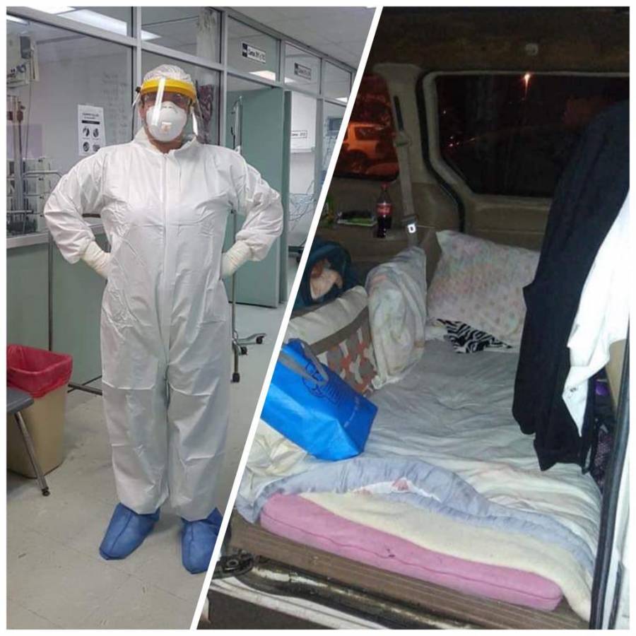 Enfermera acondiciona su camioneta para evitar contagiar a su familia de Covid-19