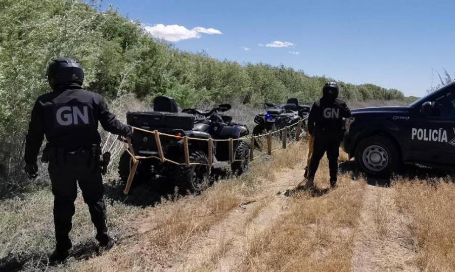 Guardia Nacional y Patrulla Fronteriza detectan escalera para cruce de migrantes