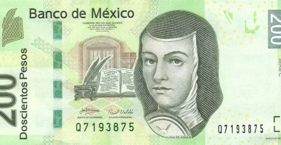 Sor Juana Inés de la Cruz deja el billete de 200; se muda al de a 100