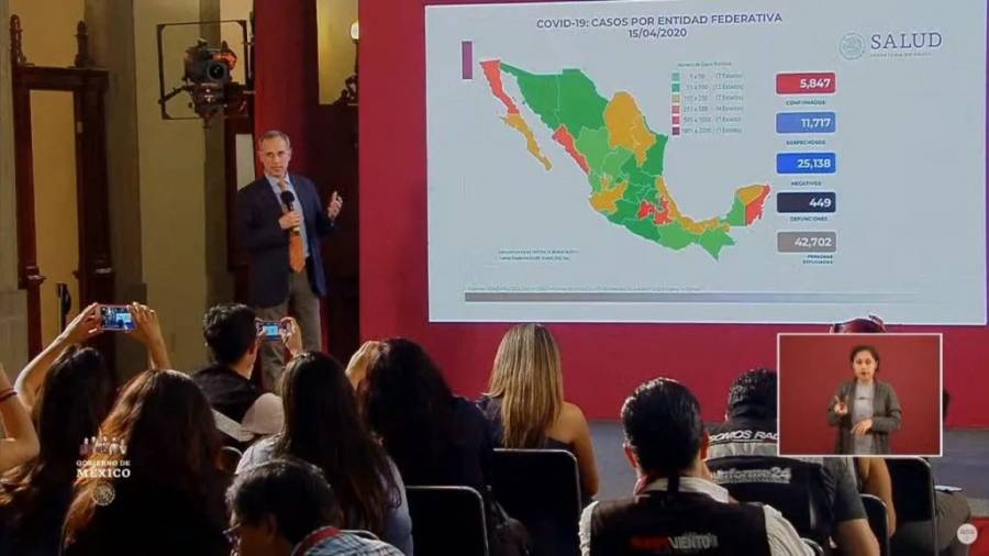Asciende a 5 mil 847 el número de casos confirmados de Covid-19 en México