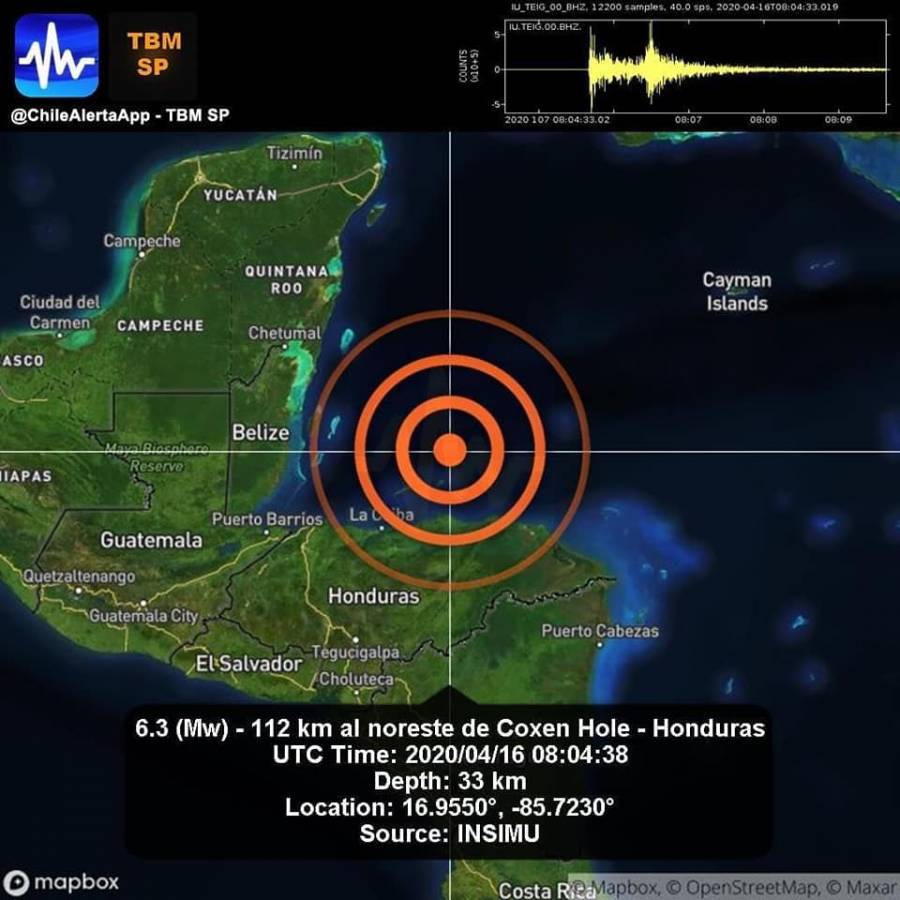 Un sismo de 6.3 grados, con epicentro en Honduras, remece Chetumal
