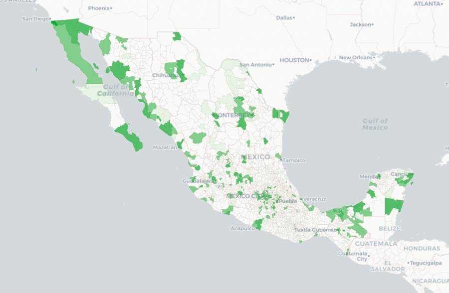 Mapa interactivo de personas contagiadas de Covid-19 por municipio en México