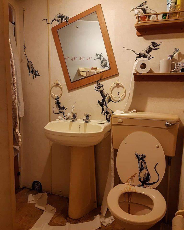 Ratas invaden el ba&ntilde;o de Bansky
